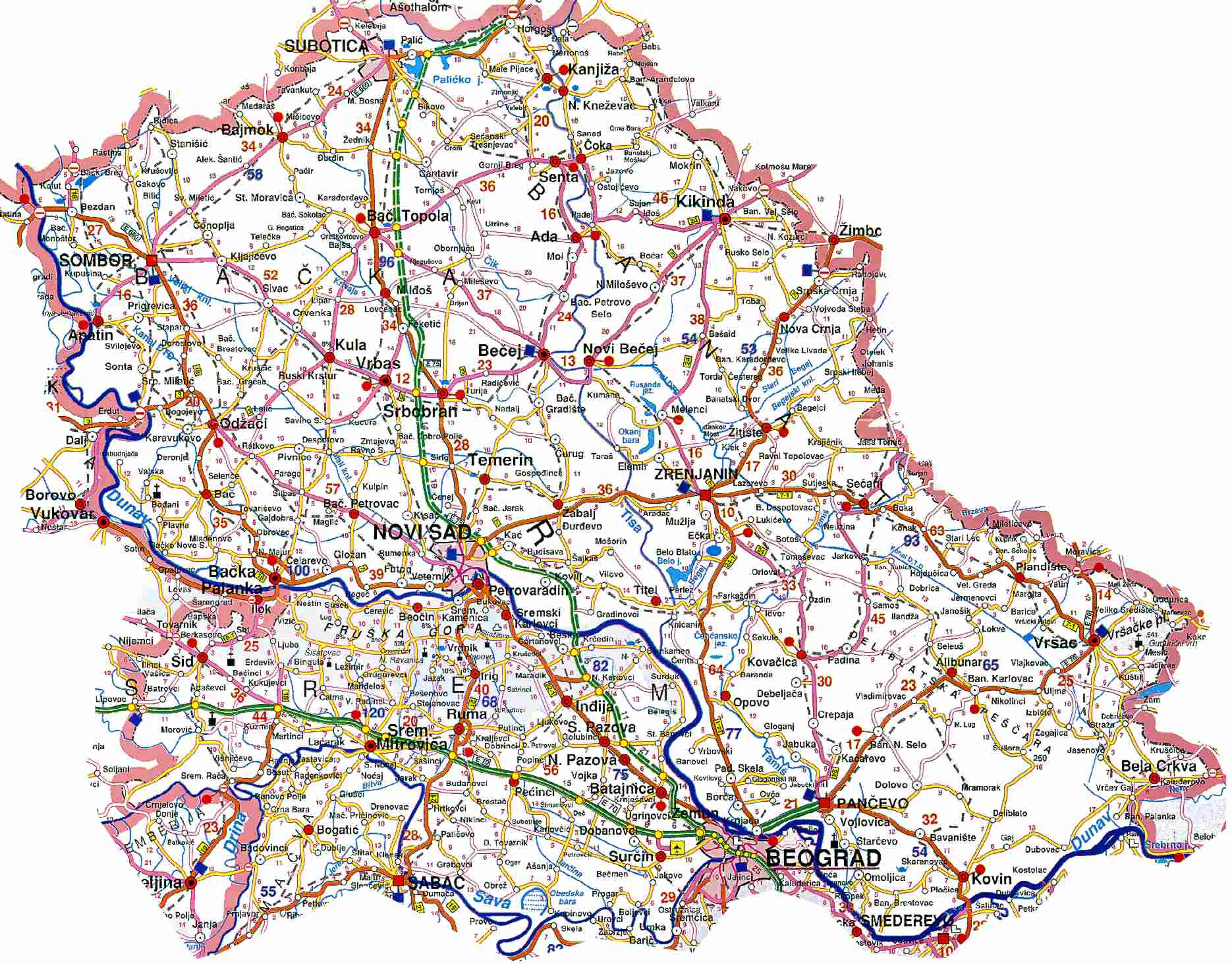 karta Vojvodine